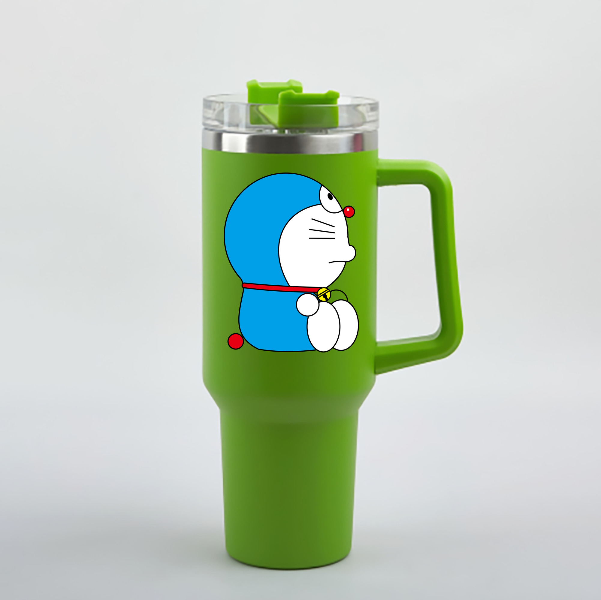 （画像用） ドラえもん Doraemon 1200mL車用タンブラー - クリスタルステッカー（プラスチックストロー付き）